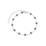 PULSEIRA OLHO GREGO PEQUENO - BANHADO A RÓDIO BRANCO