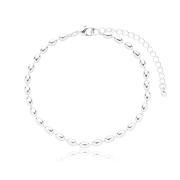 PULSEIRA OVAL - BANHADO A RODIO BRANCO
