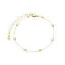 PULSEIRA PERÓLA BAGUETE PEQUENA - BANHADO A OURO