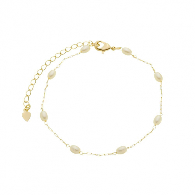 PULSEIRA PERÓLA BAGUETE PEQUENA - BANHADO A OURO