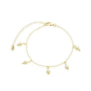 PULSEIRA PÉROLAS PENDURADAS - BANHADO A OURO