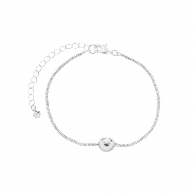 PULSEIRA RABO DE RATO COM ESFERA NO MEIO - BANHADO A RÓDIO BRANCO