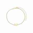PULSEIRA RIVIERA COM CORAÇÃO LISO - BANHADO A OURO