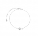 PULSEIRA UM TREVO DE PÉROLA - BANHADO A RÓDIO BRANCO